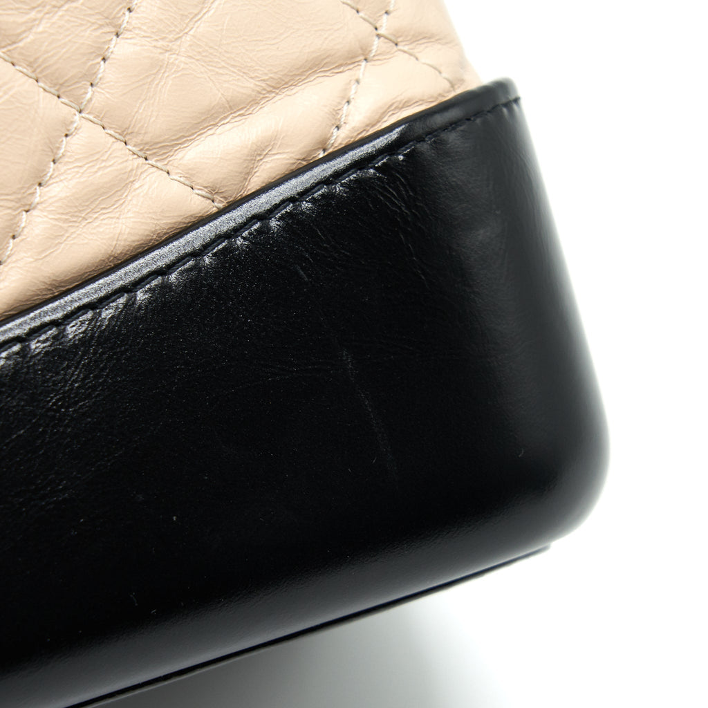 Chanel Gabrielle Backpack Beige/ Black Double Colour Hardware