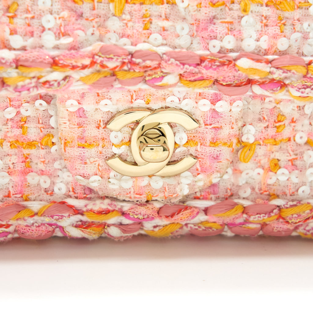 Chanel Tweeds and Fabric Mini Flap Bag Pink