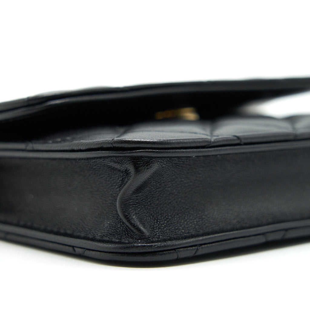 Chanel Pearl crush mini Belt coins Purse/  holder black