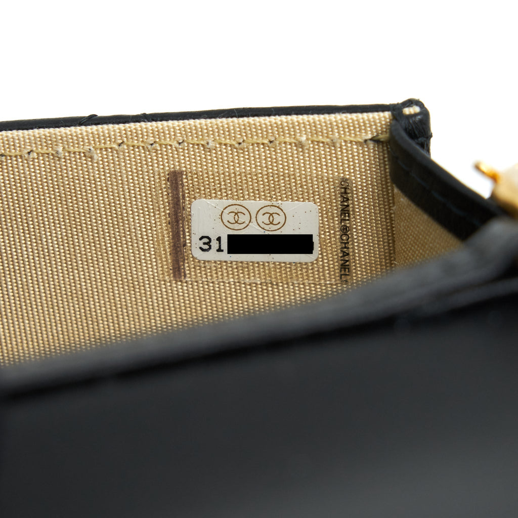 Chanel Pearl crush mini Belt coins Purse/  holder black