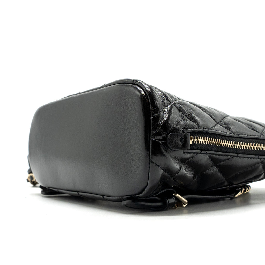 Chanel 22A Backpack Patent Black L (Microchip)