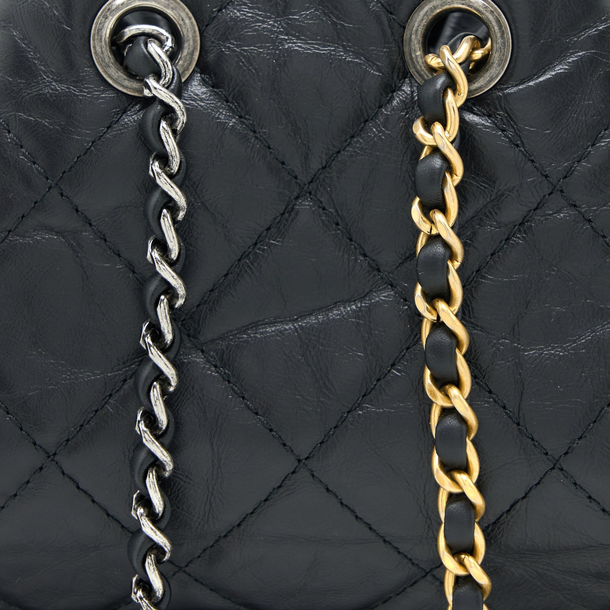 Chanel Small Gabrielle Backpack Aged Calfskin Black Multicolour Hardware