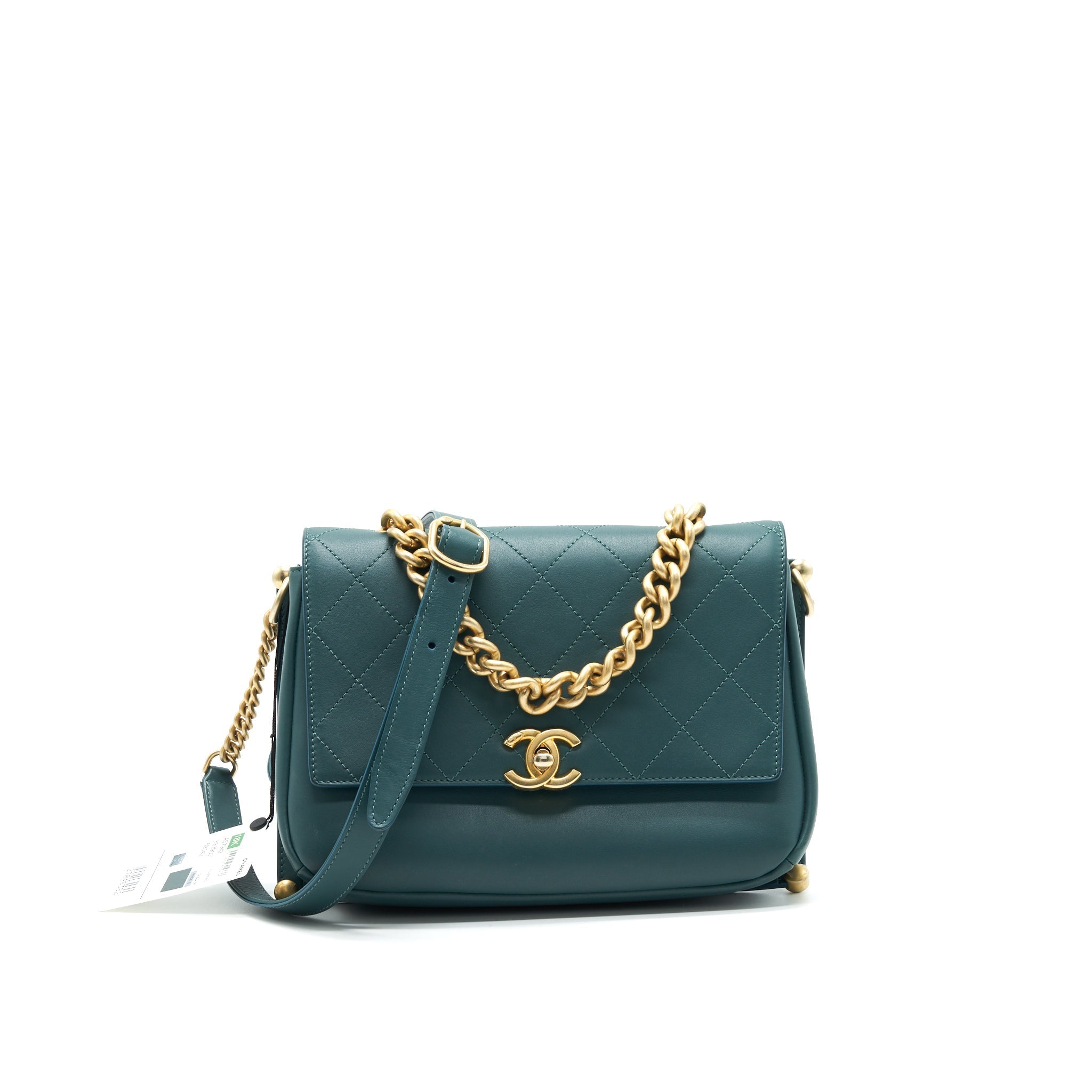 CHANEL FLAP BAG IN DARK TURQUOISE IN