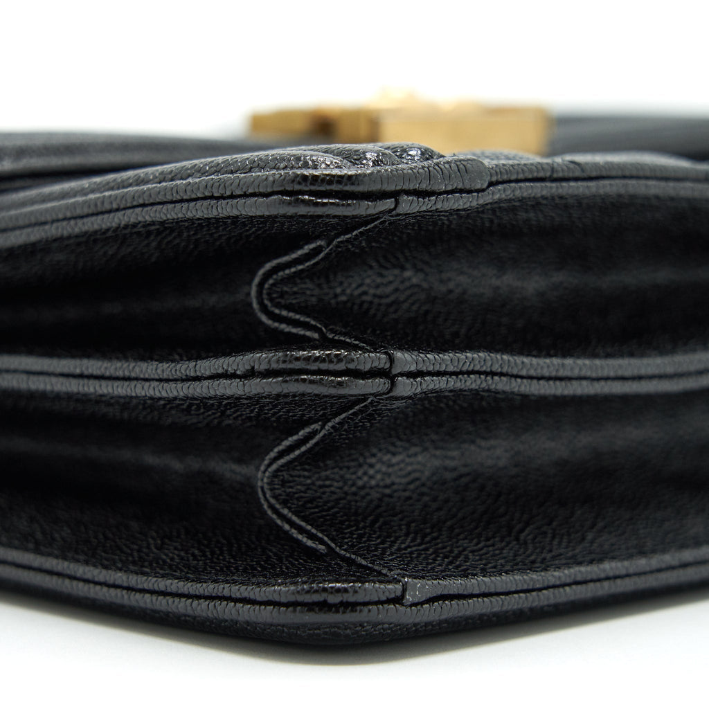 Chanel Vertical Boy Bag Carviar large Black
