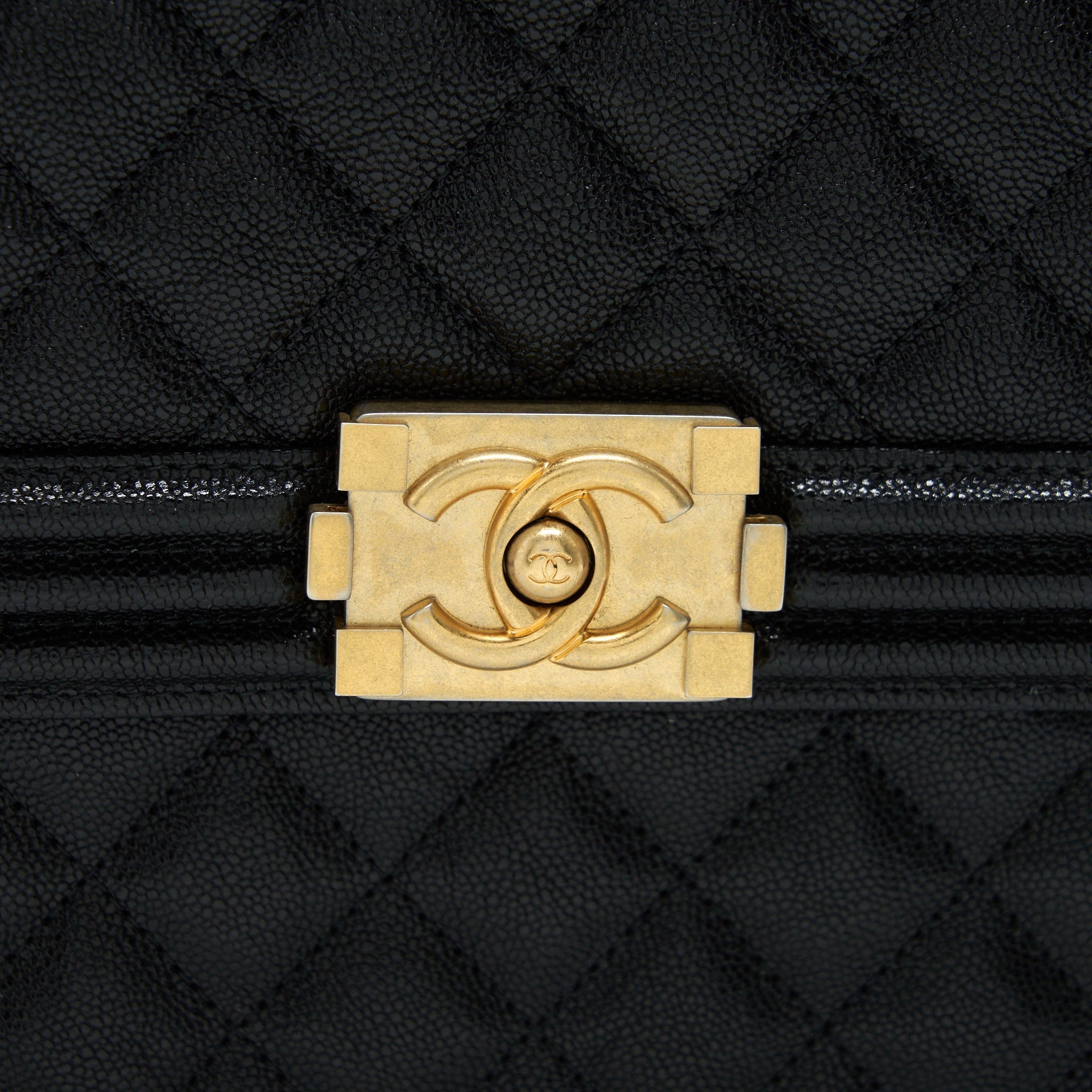 Chanel Vertical Boy Bag Carviar large Black