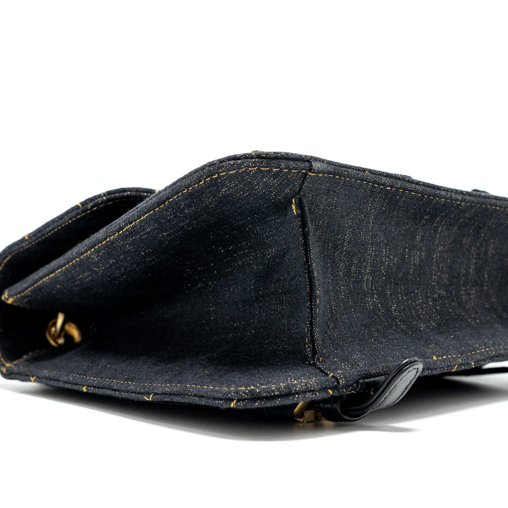 Chanel 23S Flap Backpack Denim Dark Blue Brushed  (Microchip)