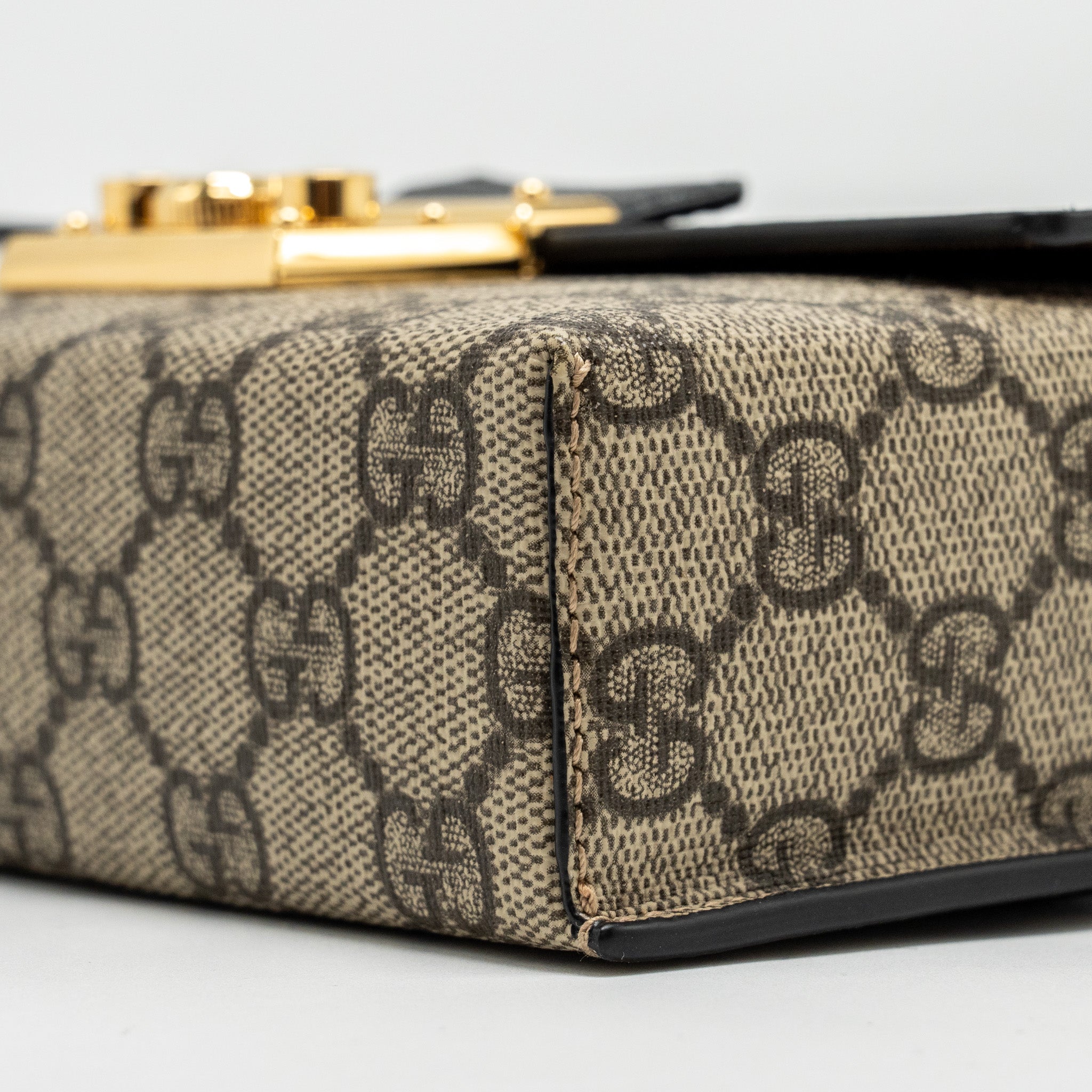 Gucci Mini Padlock Top Handle Shoulder Bag GG Supreme Canvas