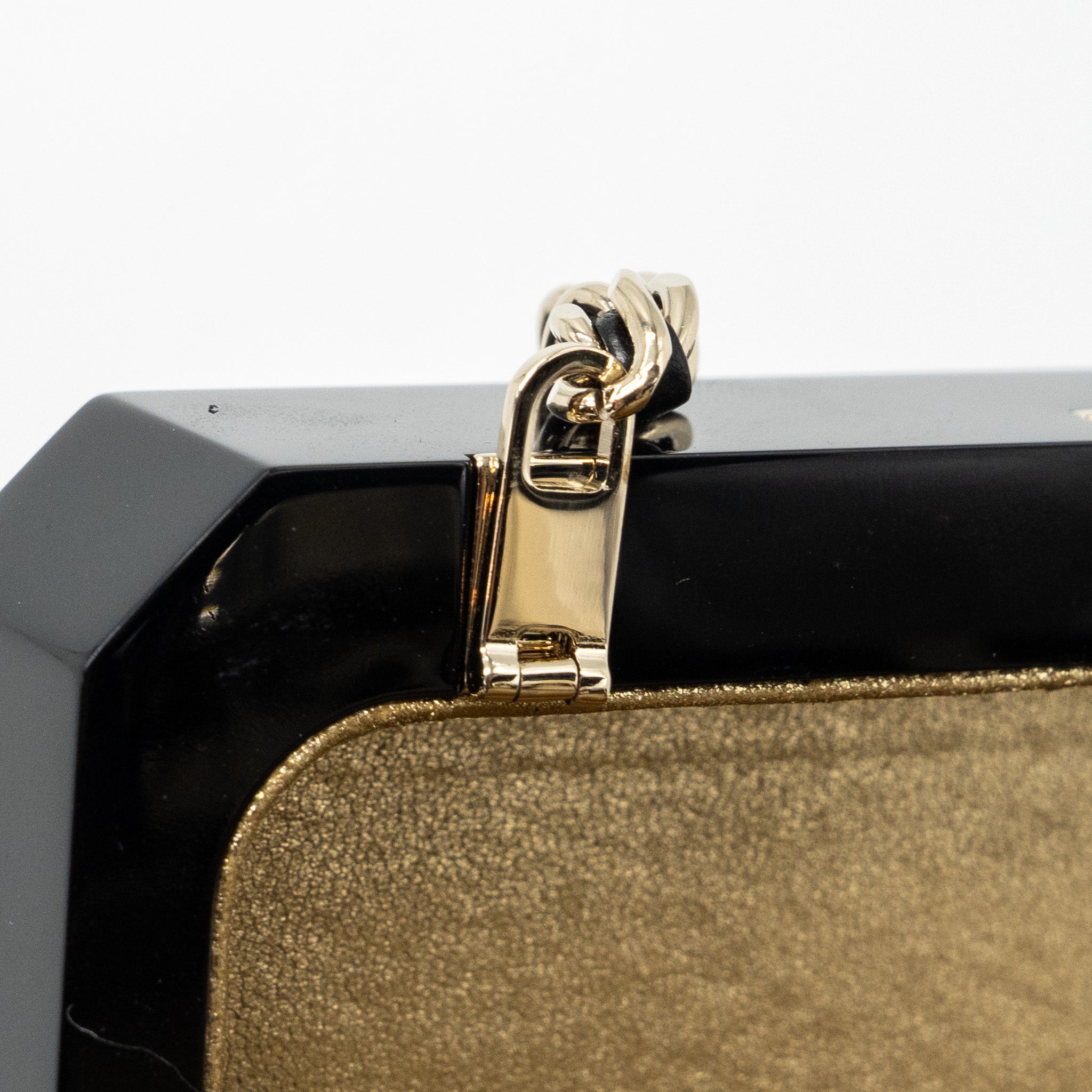 Chanel 17A Perfume Bottle Clutch Evening Bag Black / Bronze L