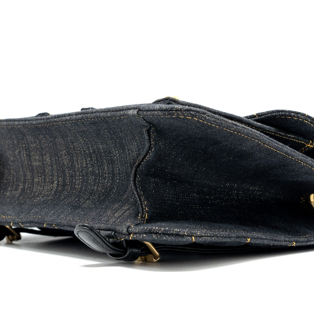 Chanel 23S Flap Backpack Denim Dark Blue Brushed  (Microchip)