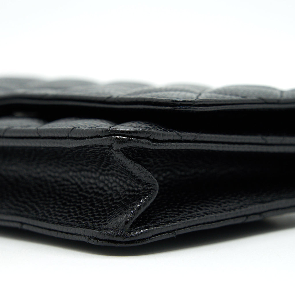 Chanel Caviar Classic Wallet on Chain black Caviar
