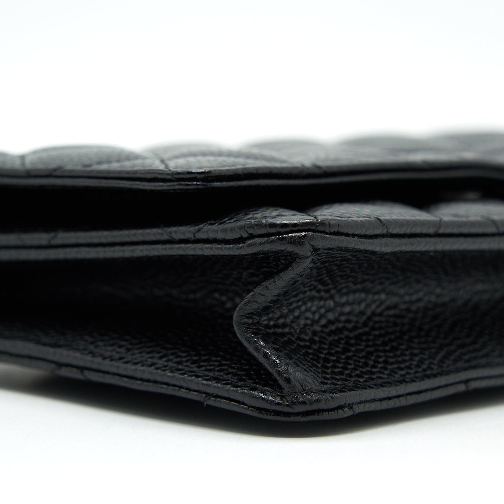 Chanel Caviar Classic Wallet on Chain black Caviar
