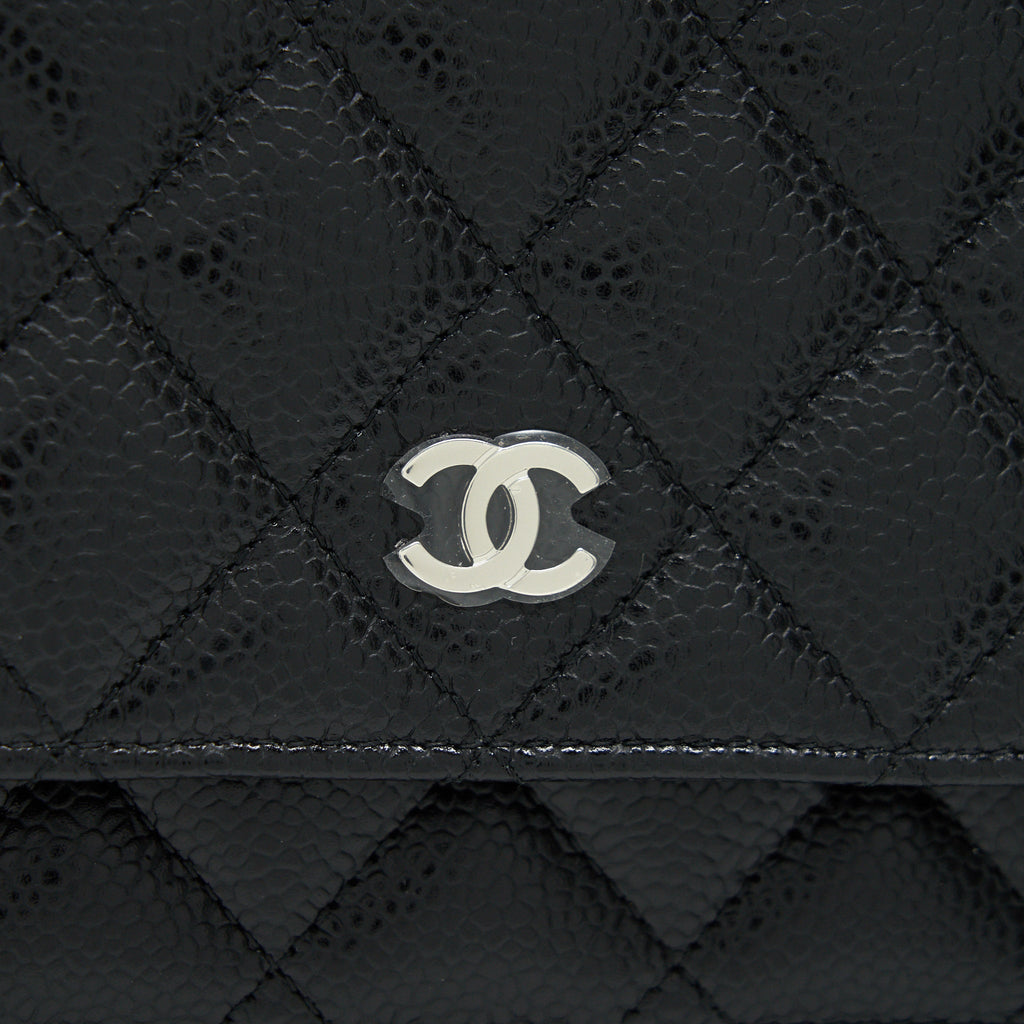 Chanel Caviar Classic Wallet on Chain black Caviar
