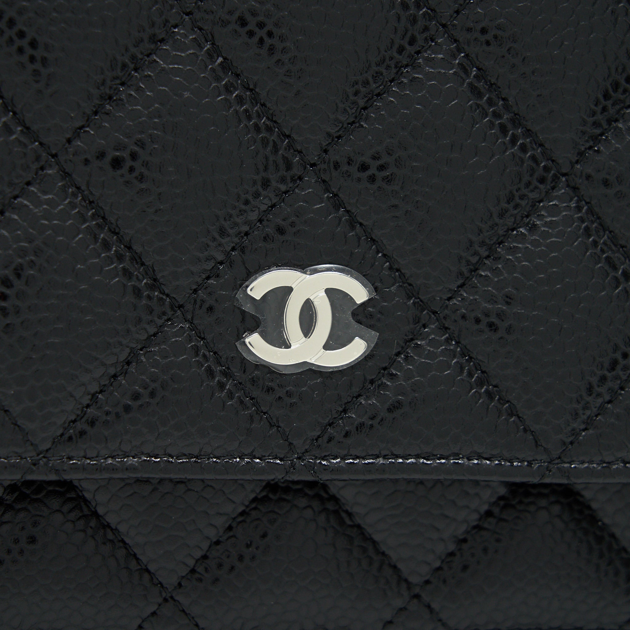 Chanel Caviar Classic Wallet on Chain black Caviar