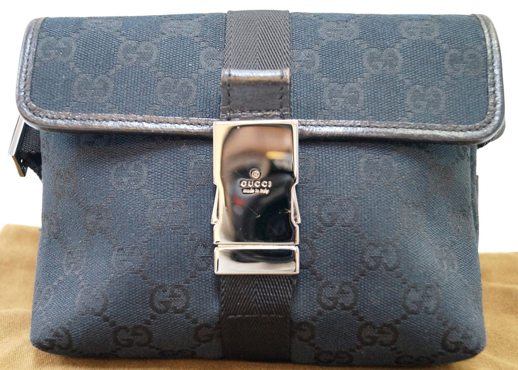 GUCCI GG Monogram Black Waist Bag 131236