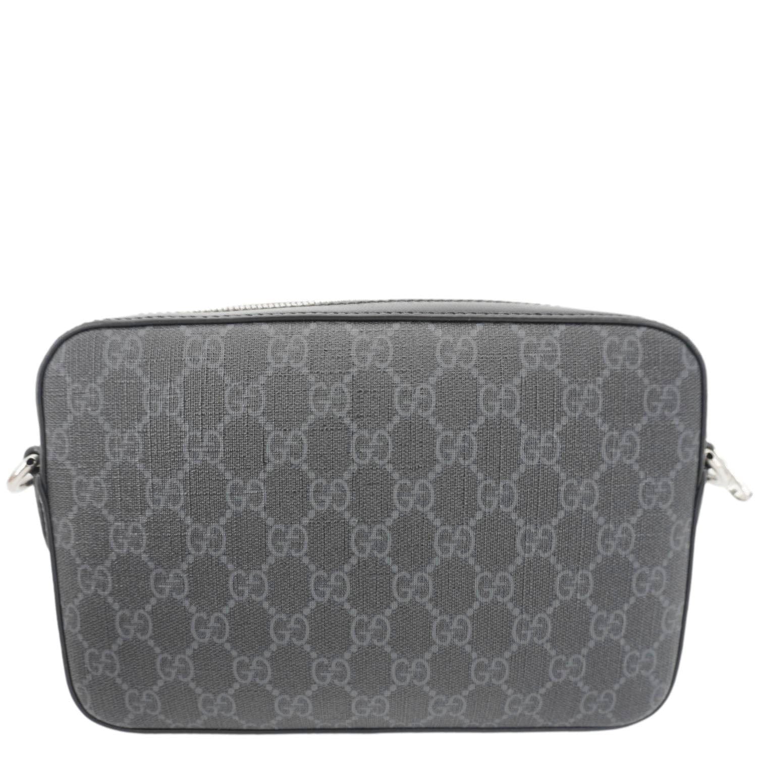 GUCCI Azalea Retro Interlocking G Supreme Canvas Shoulder Bag Black 703468