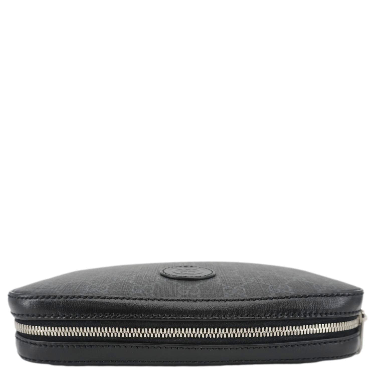 GUCCI Azalea Retro Interlocking G Supreme Canvas Shoulder Bag Black 703468