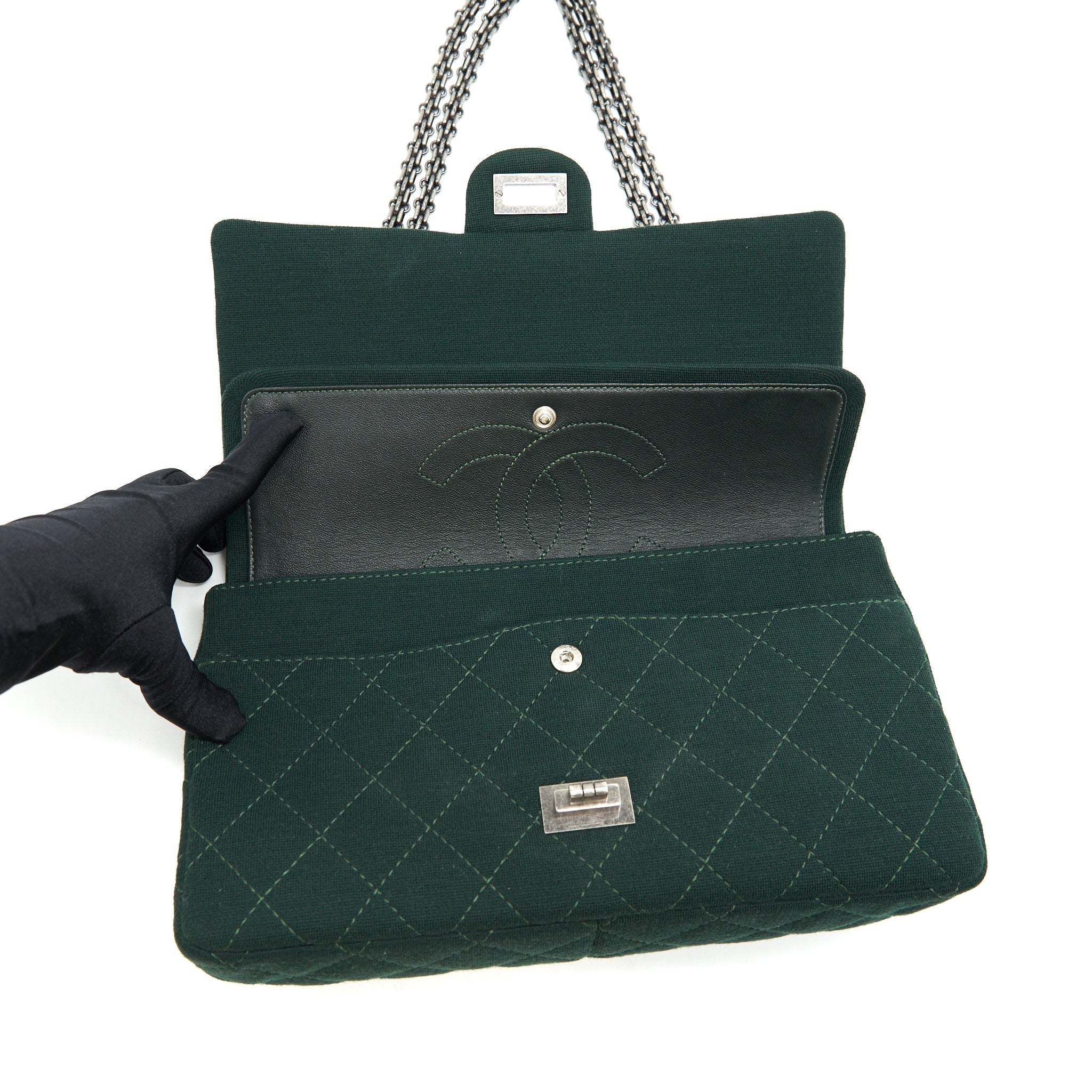 Chanel reissue 2.55 226 Flap Bag fabric Dark green