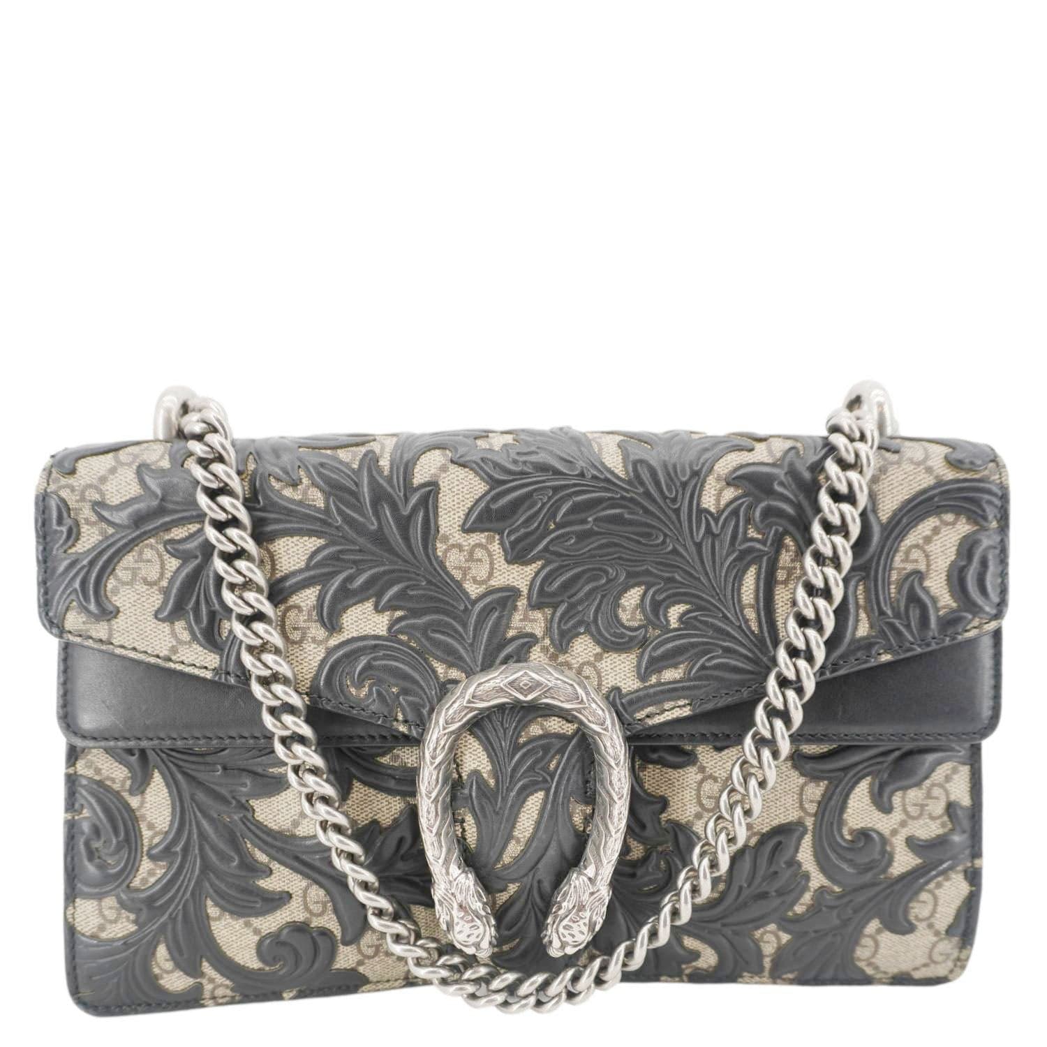 GUCCI Arabesque Small Dionysus GG Supreme Canvas Shoulder Bag Black