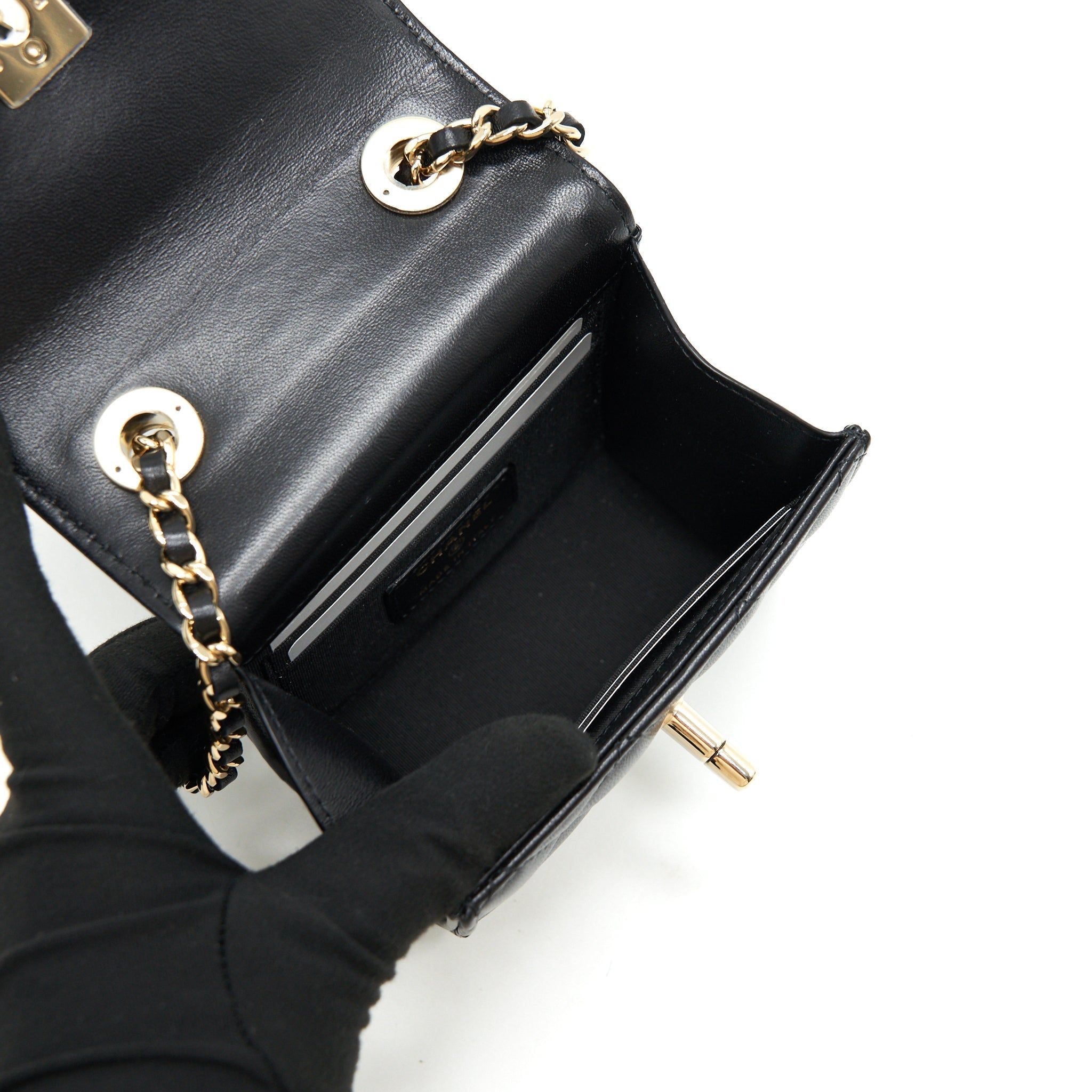 CHANEL MINI TRENDY CC CHAIN WALLET BLACK L