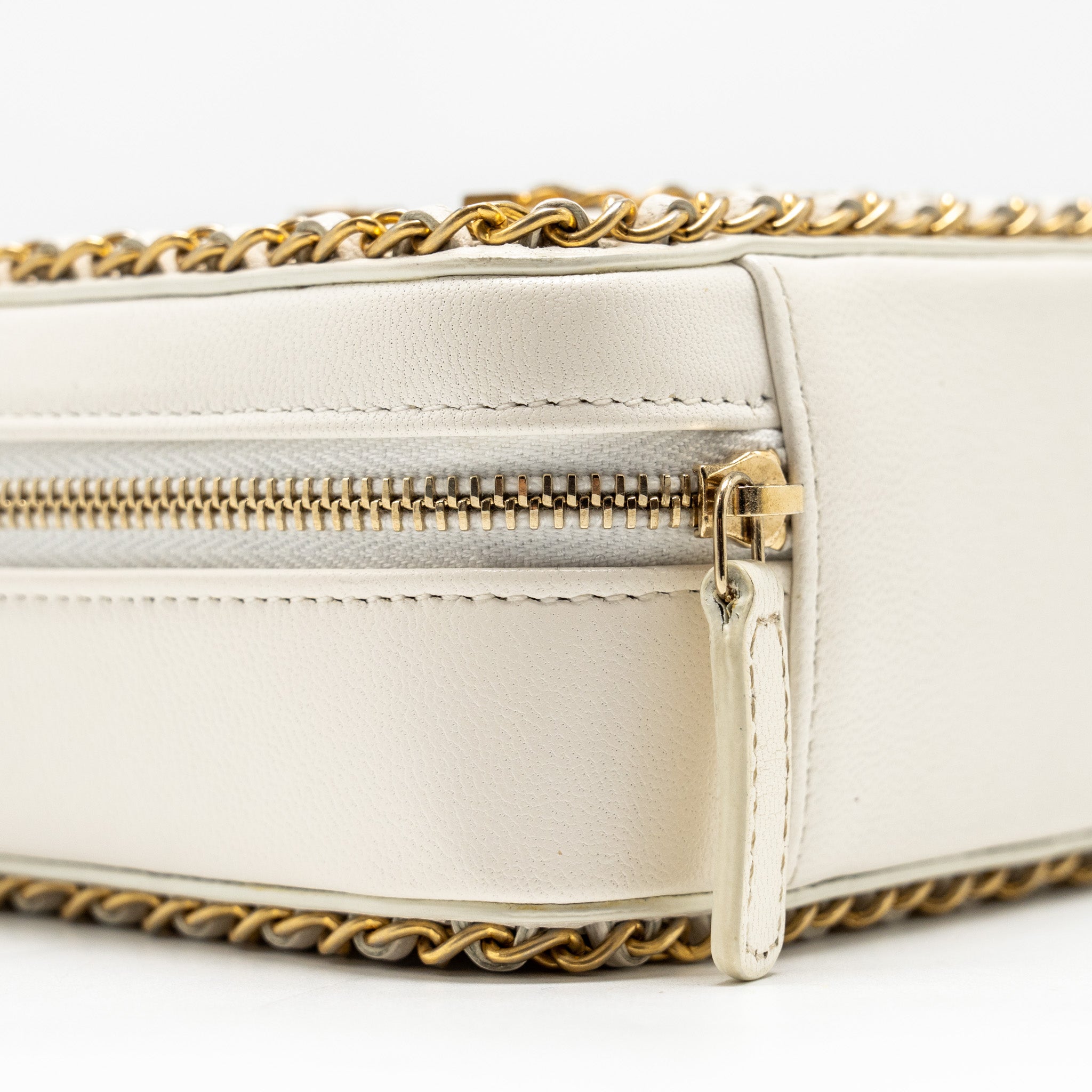 Chanel Mini Vanity Clutch with Chain Lambskin White