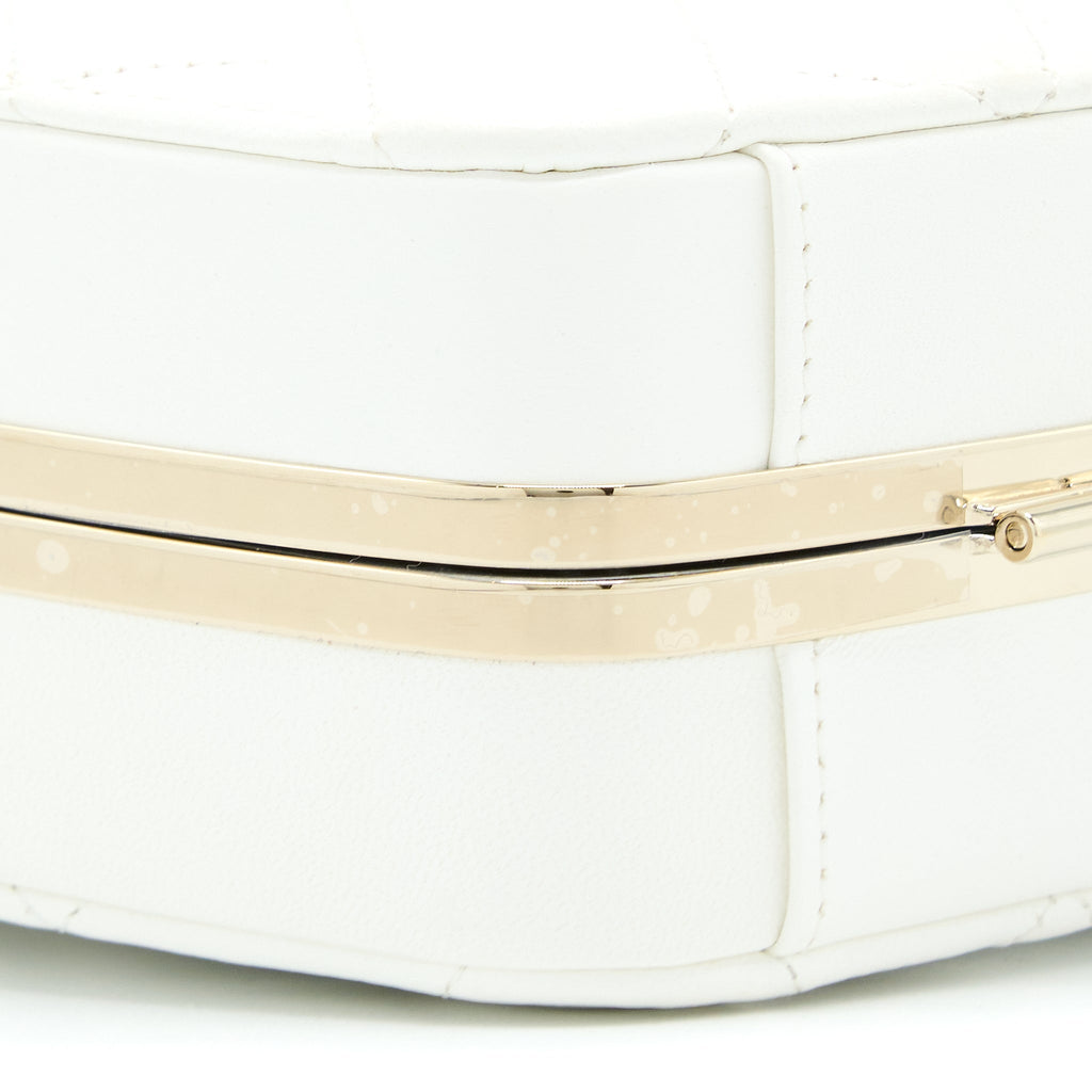 Chanel Quilted Clutch Bag Lambskin White L