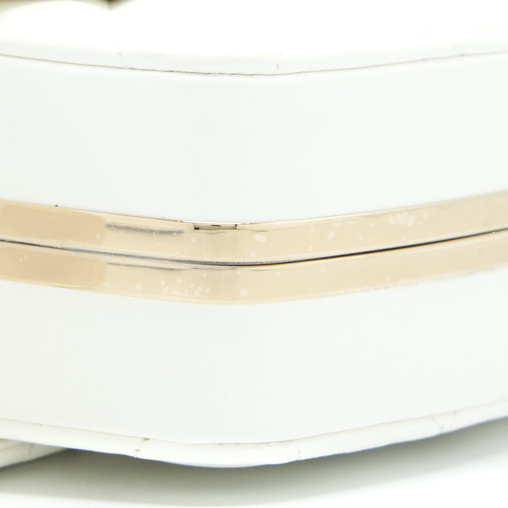 Chanel Quilted Clutch Bag Lambskin White L