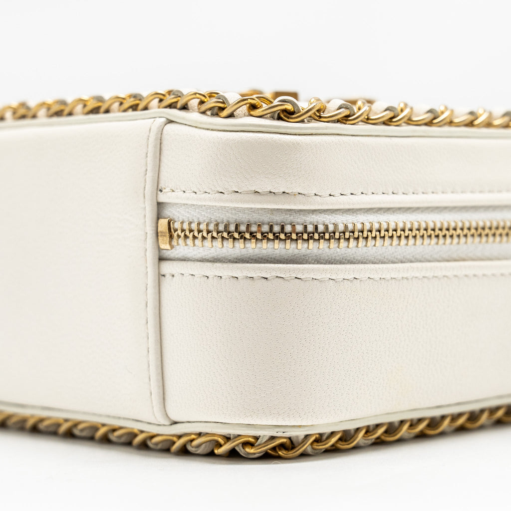 Chanel Mini Vanity Clutch with Chain Lambskin White