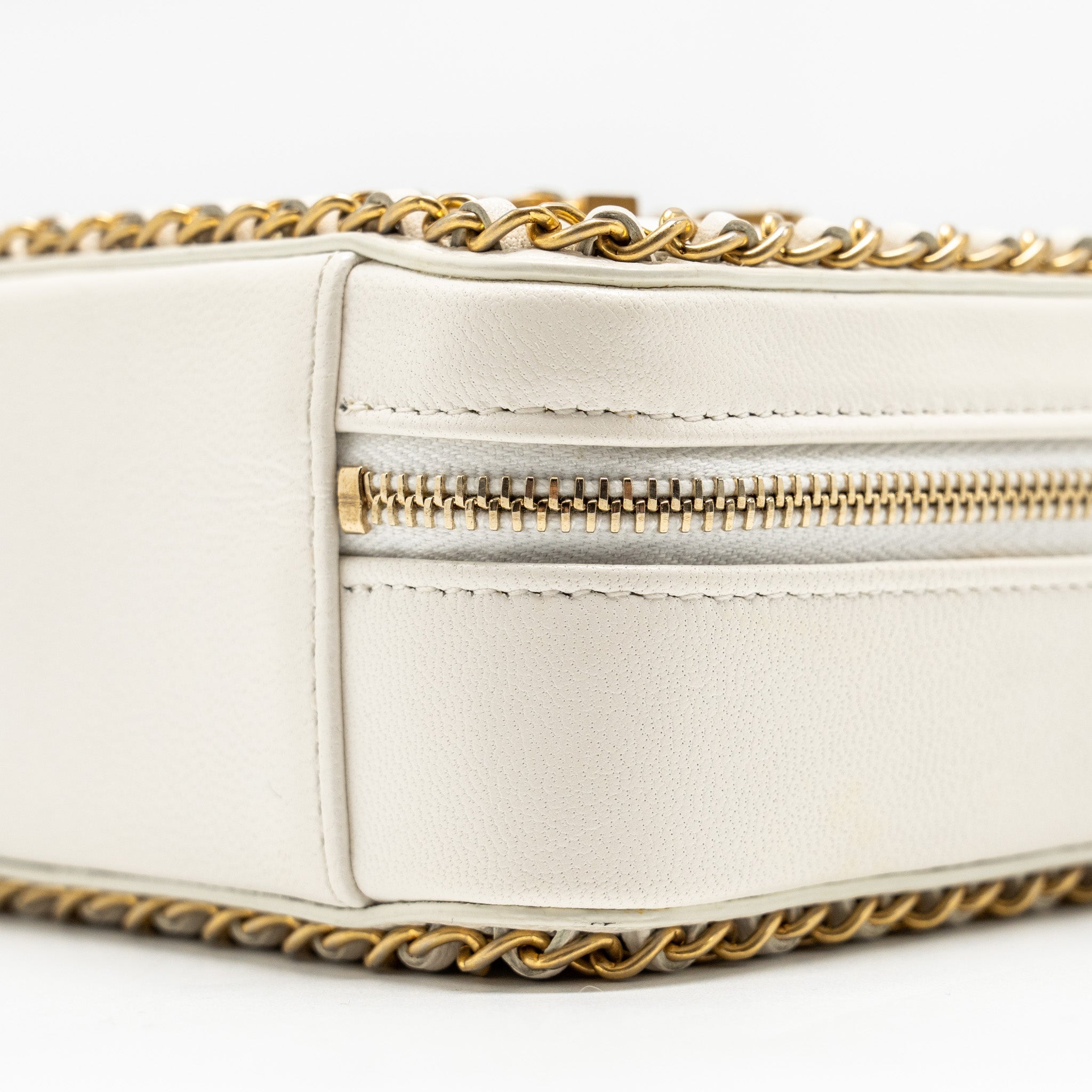 Chanel Mini Vanity Clutch with Chain Lambskin White