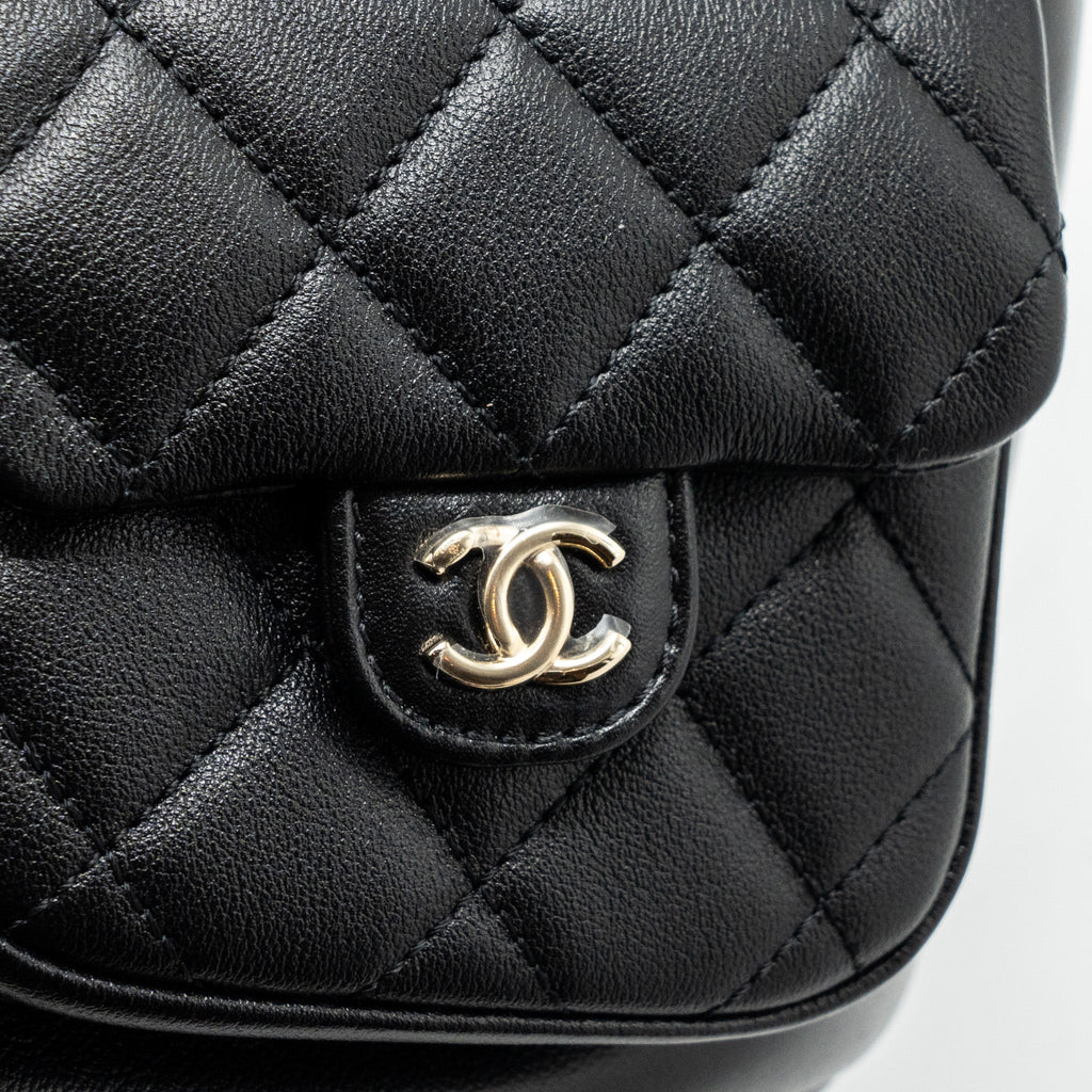 Chanel 23A Triple Pack Backpack Calfskin Black L (microchip)