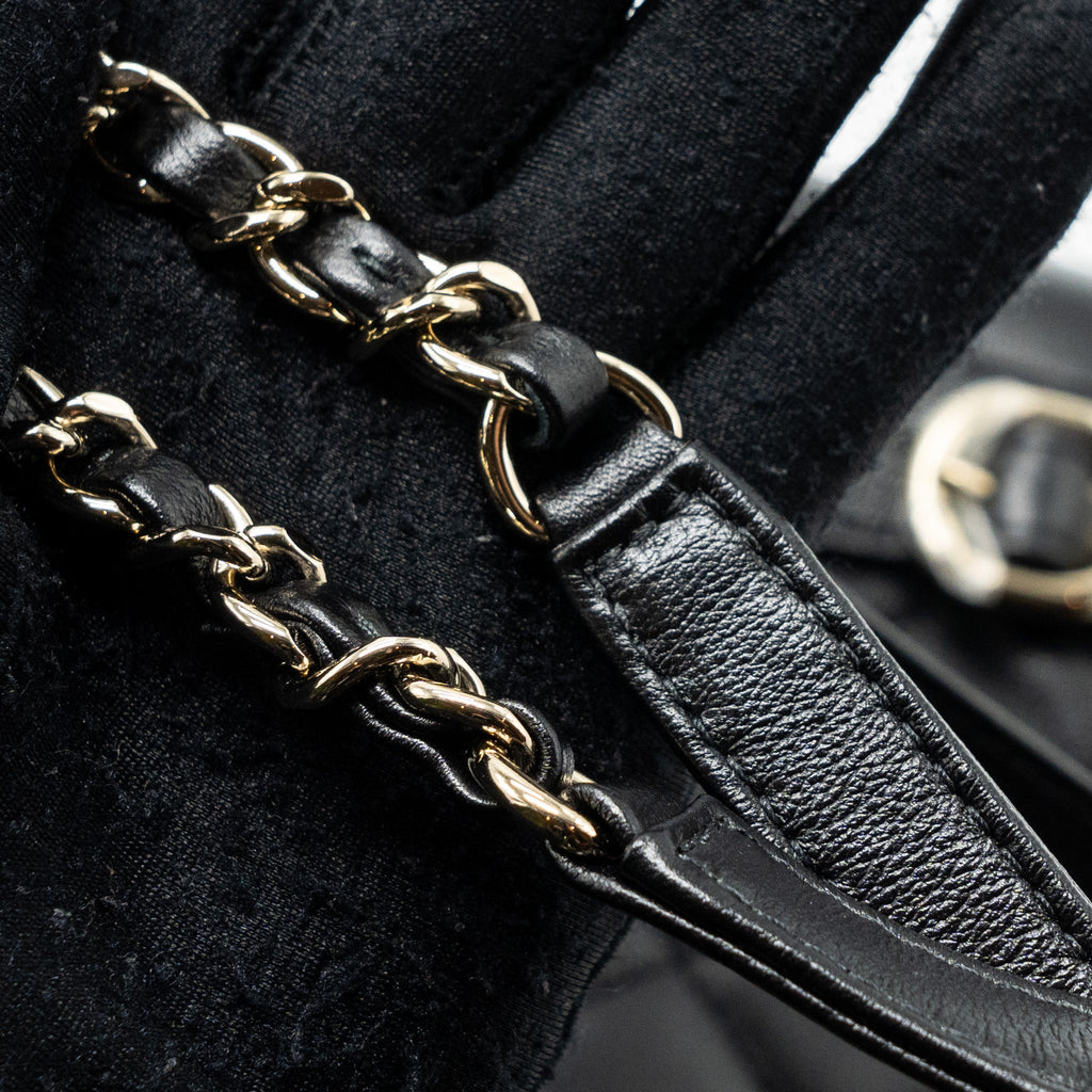 Chanel 23A Triple Pack Backpack Calfskin Black L (microchip)