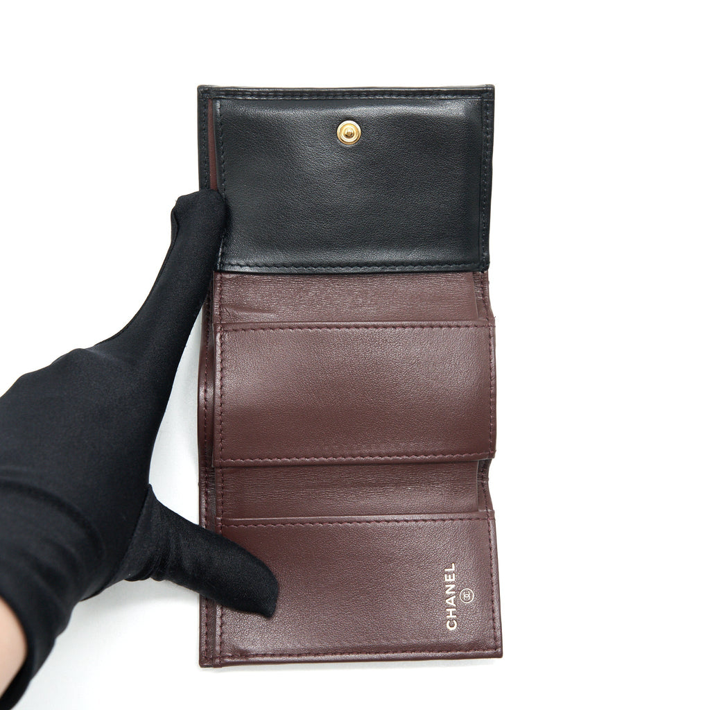Chanel 2.55 Small Compact Wallet Black