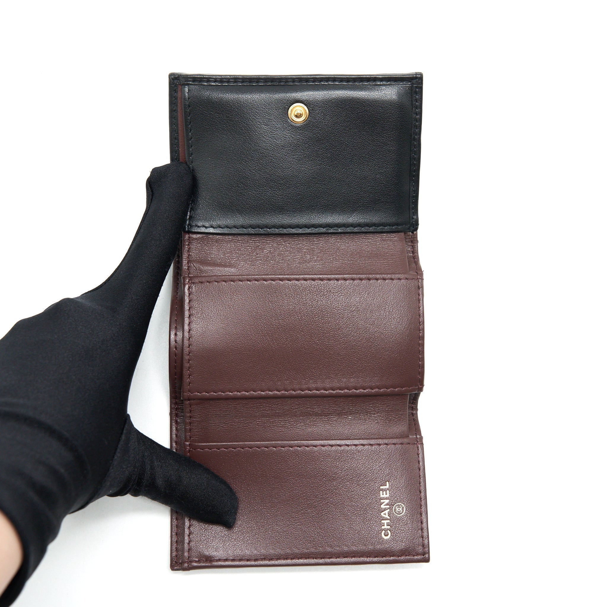 Chanel 2.55 Small Compact Wallet Black