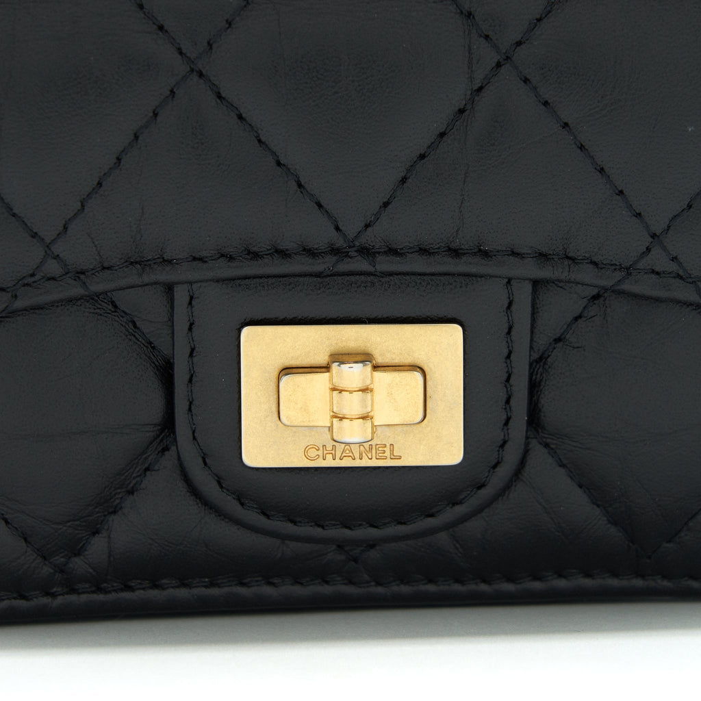 Chanel 2.55 Small Compact Wallet Black