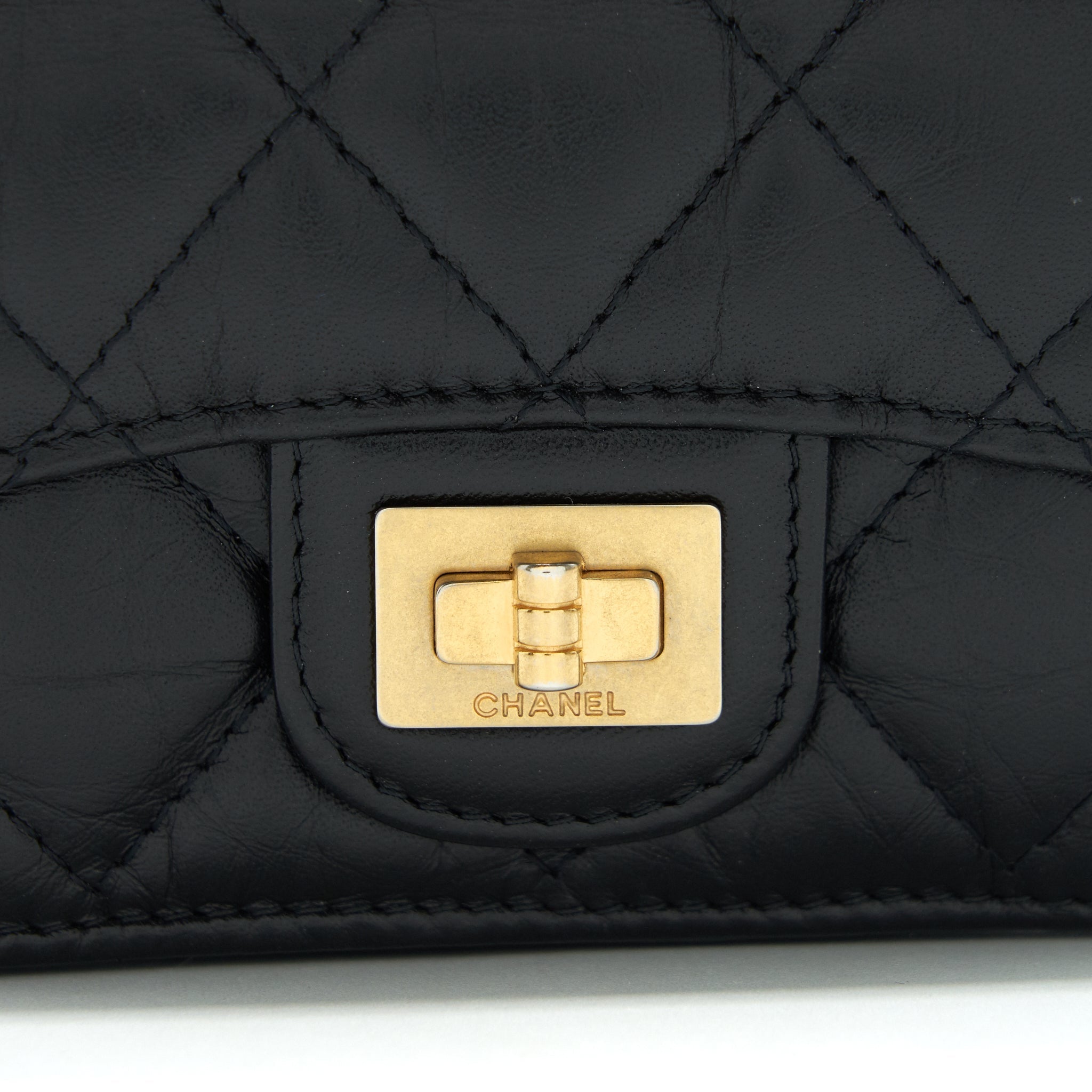 Chanel 2.55 Small Compact Wallet Black