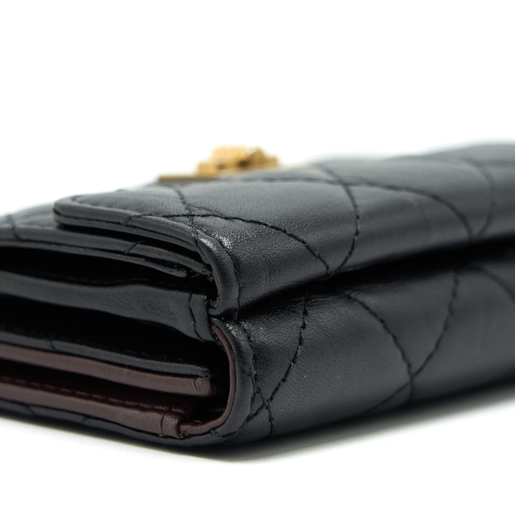 Chanel 2.55 Small Compact Wallet Black