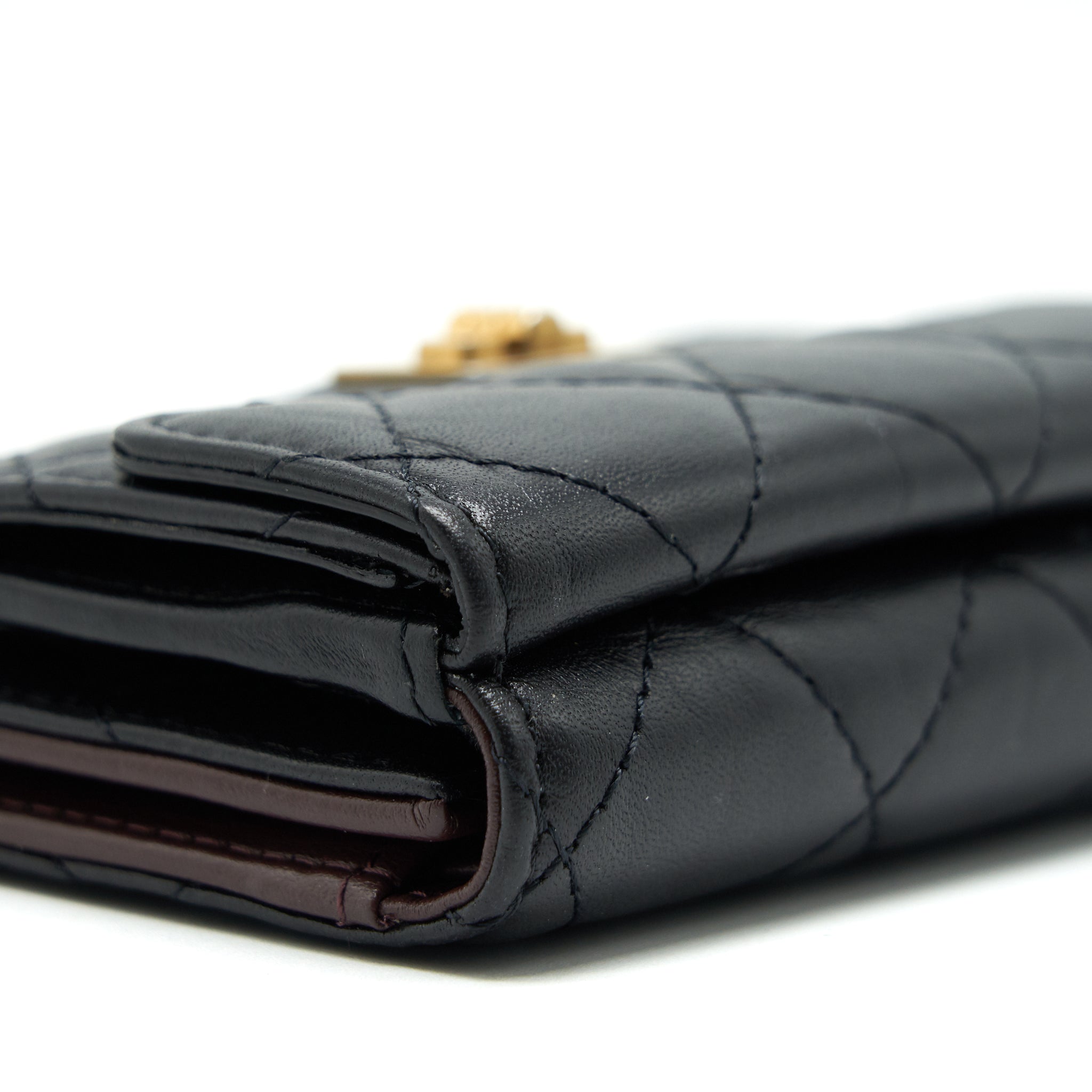 Chanel 2.55 Small Compact Wallet Black