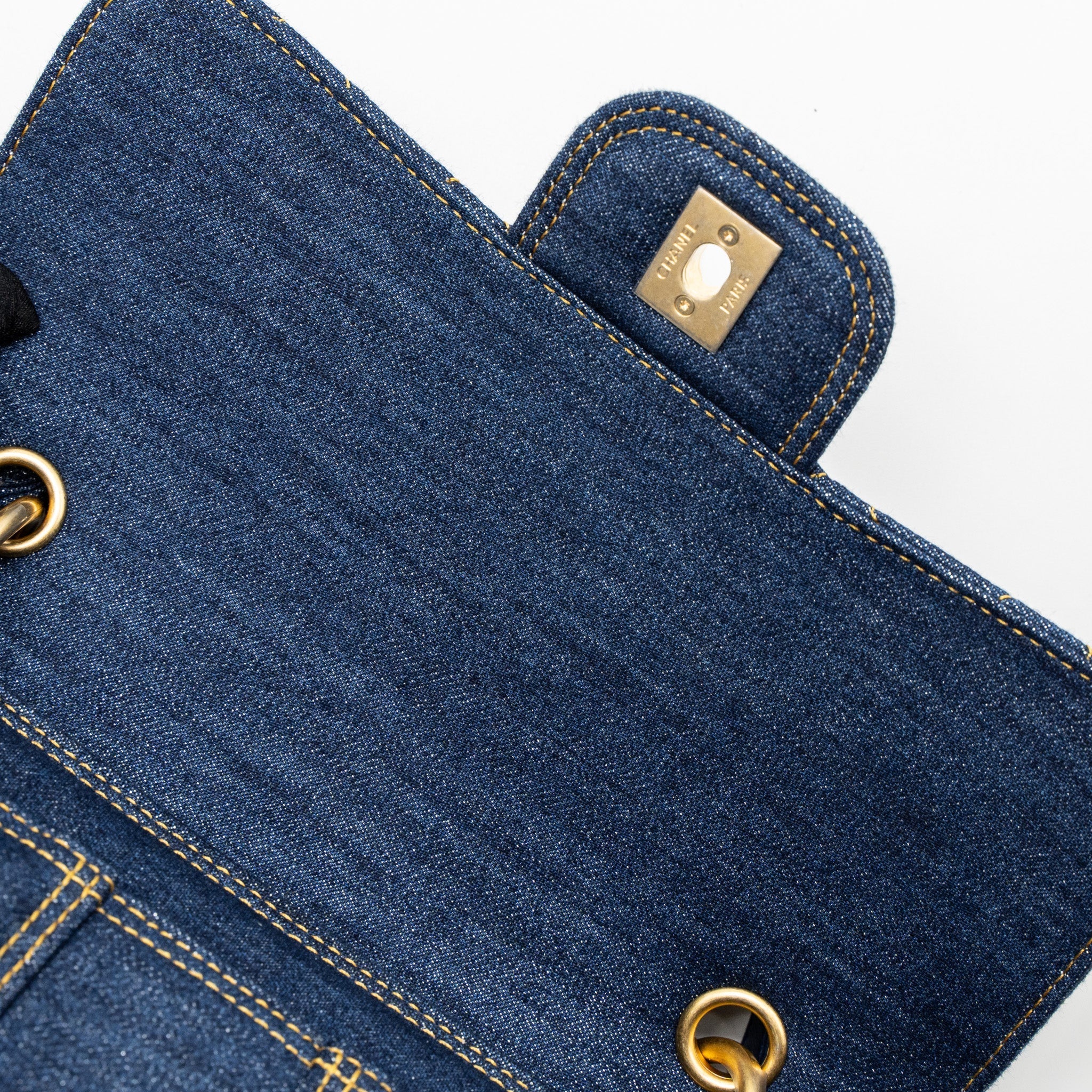 Chanel 23S Flap Backpack Denim Blue Brushed  (Microchip)