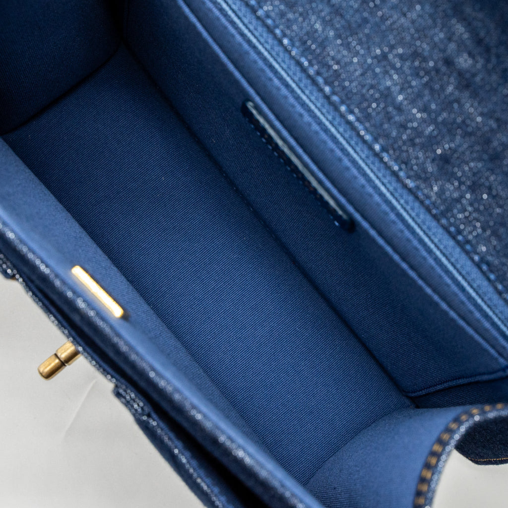 Chanel 23S Flap Backpack Denim Blue Brushed  (Microchip)