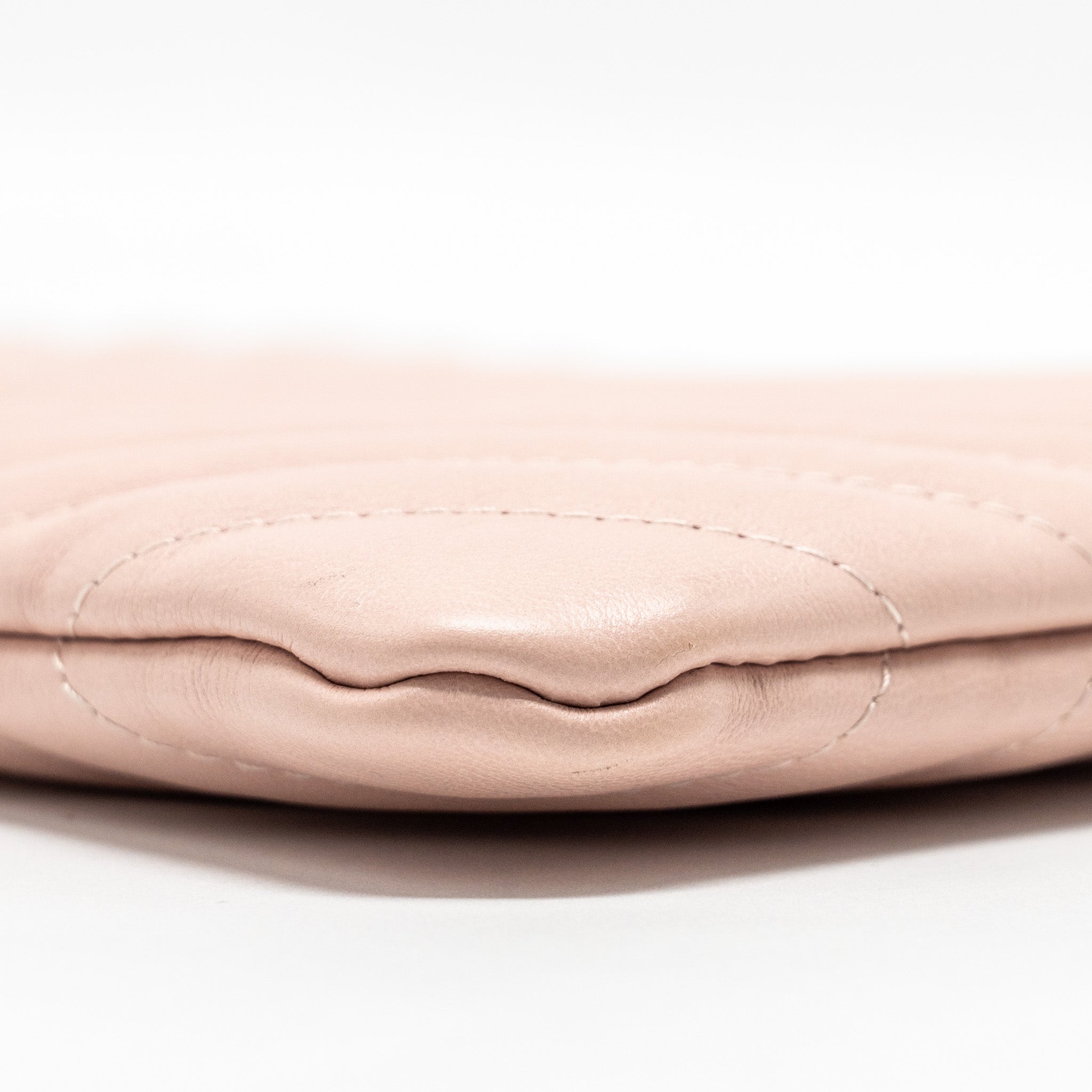 Chanel Chevron Zip Clutch calfskin light pink