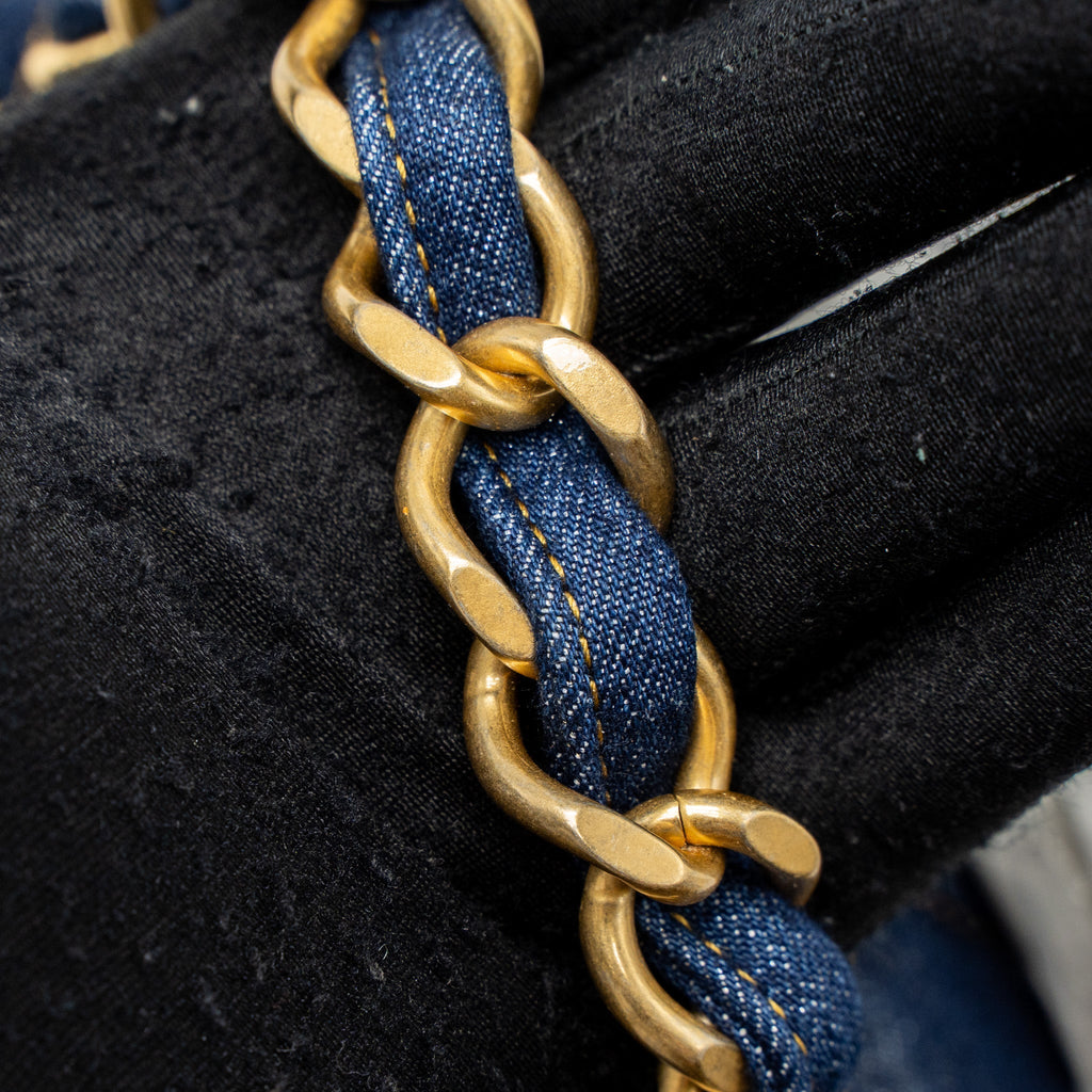 Chanel 23S Flap Backpack Denim Blue Brushed  (Microchip)