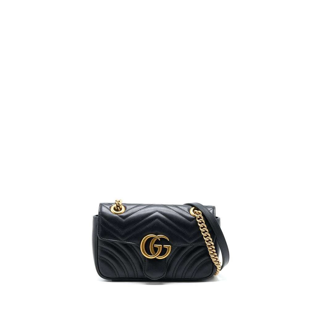 Gucci Small Marmont Shoulder Bag Calfskin Black