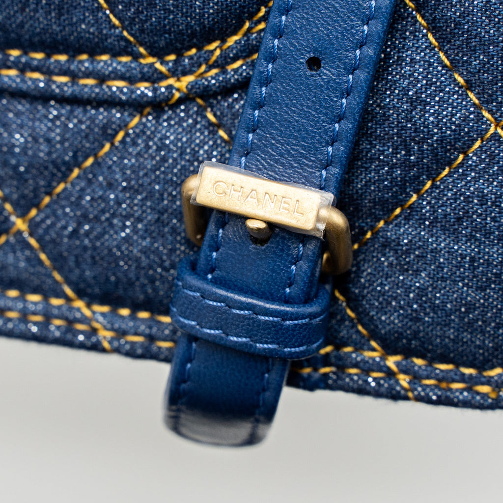 Chanel 23S Flap Backpack Denim Blue Brushed  (Microchip)