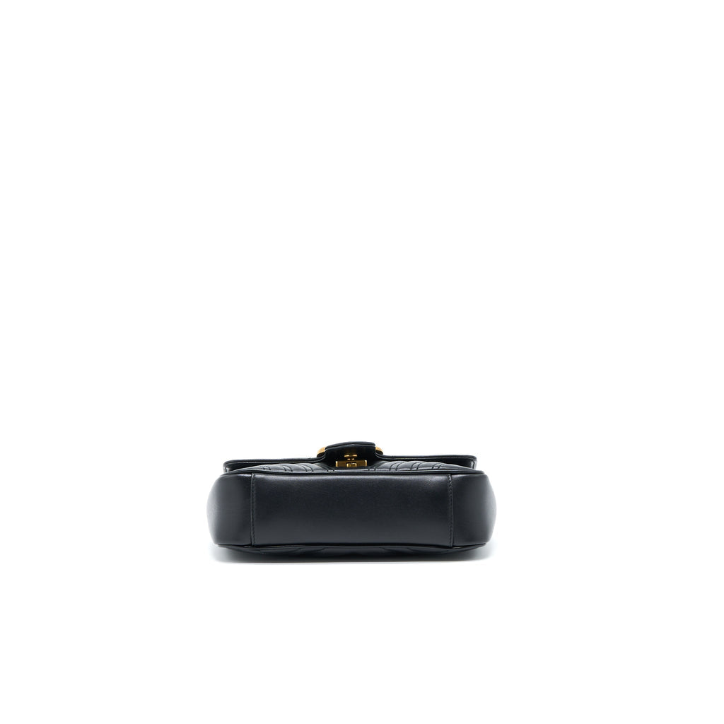Gucci Small Marmont Shoulder Bag Calfskin Black