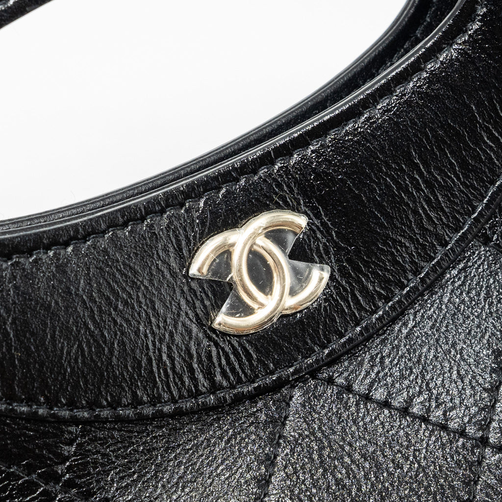 Chanel 24c mini 31 clutch with chain shiny calfskin black L (microchip)