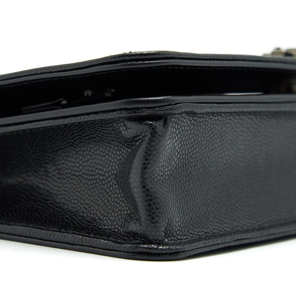 Chanel Boy Wallet On Chain Caviar Black Ruthenium Hardware