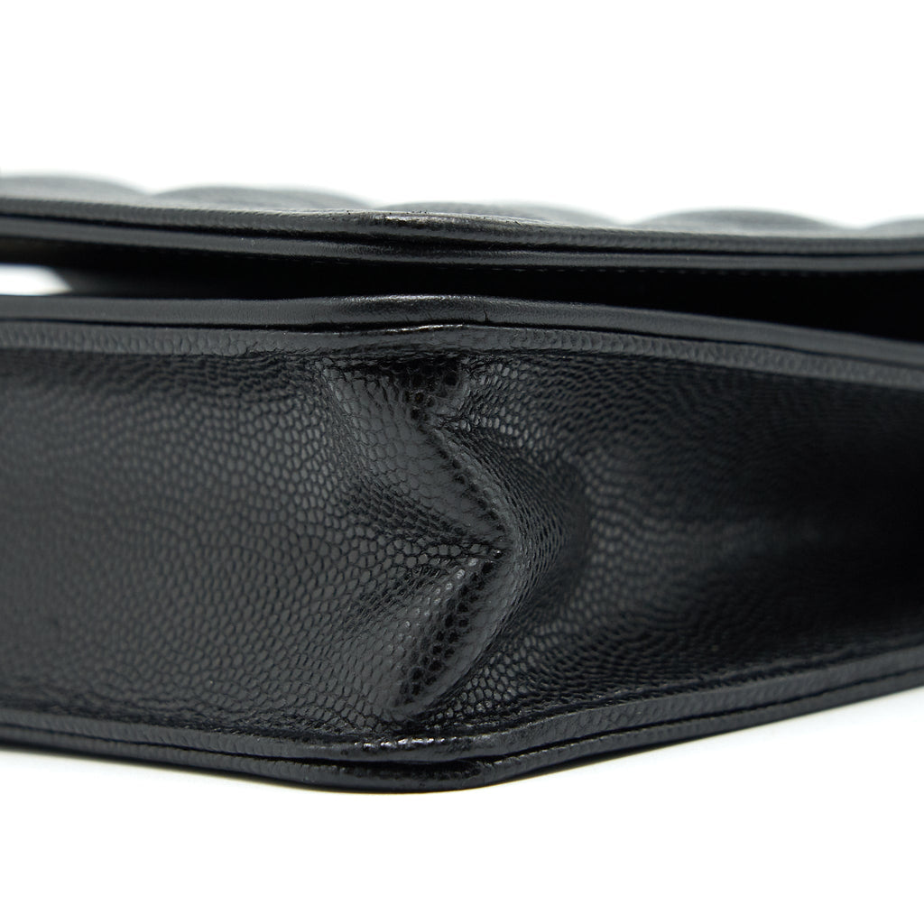Chanel Boy Wallet On Chain Caviar Black Ruthenium Hardware
