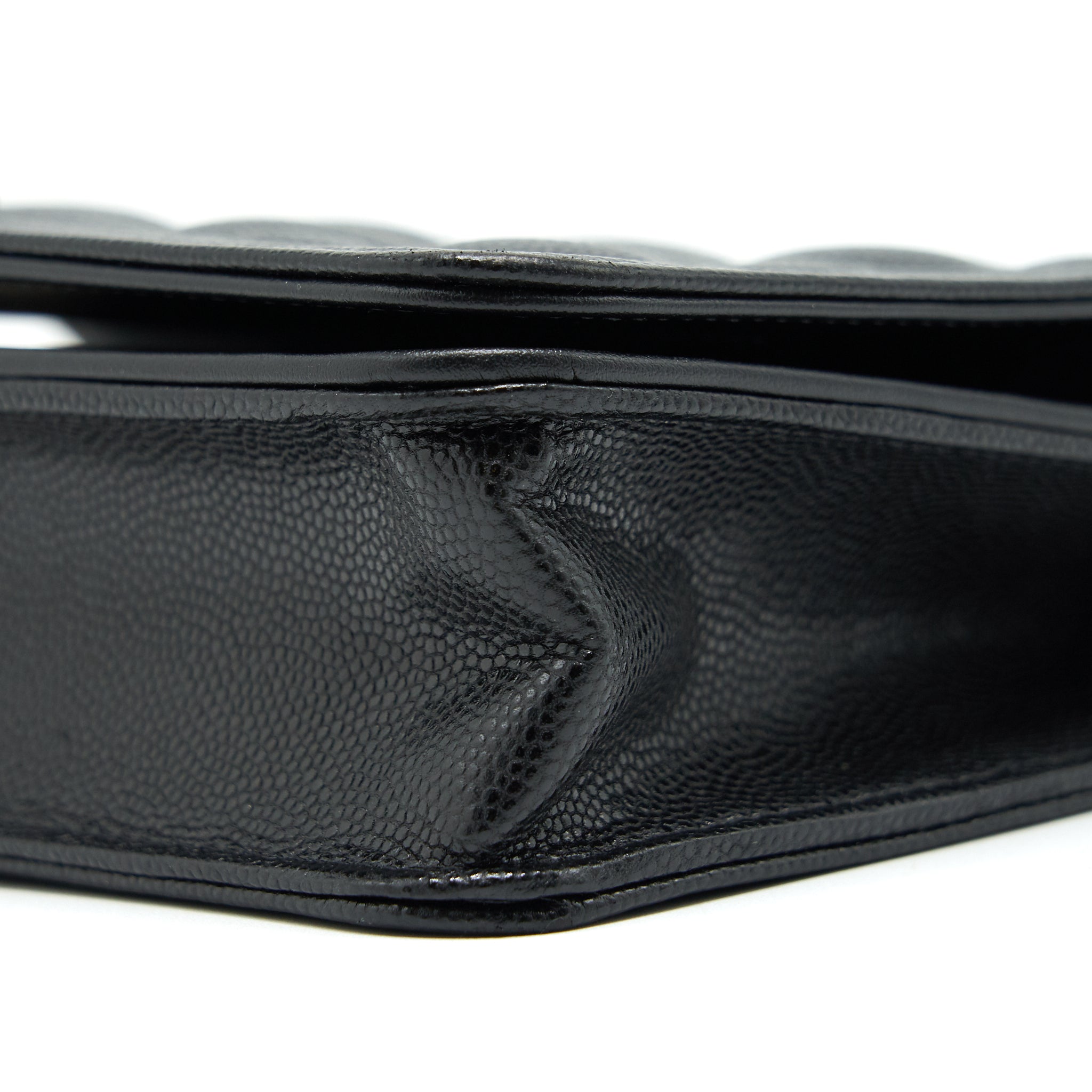 Chanel Boy Wallet On Chain Caviar Black Ruthenium Hardware