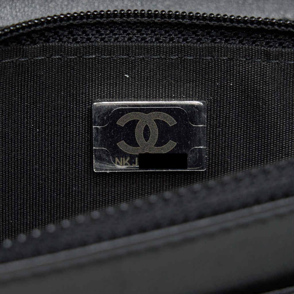 Chanel Boy Wallet On Chain Caviar Black Ruthenium Hardware