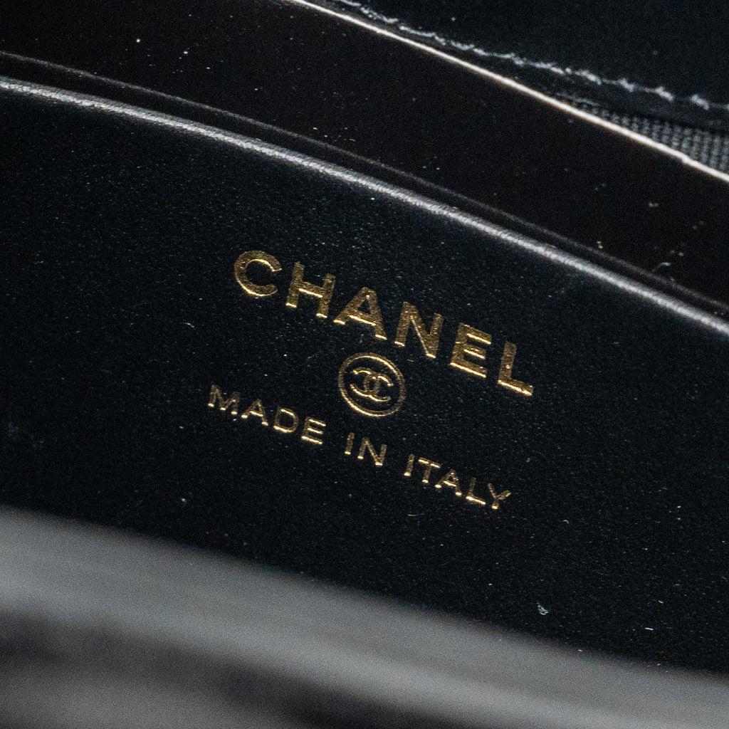 Chanel 24c mini 31 clutch with chain shiny calfskin black L (microchip)