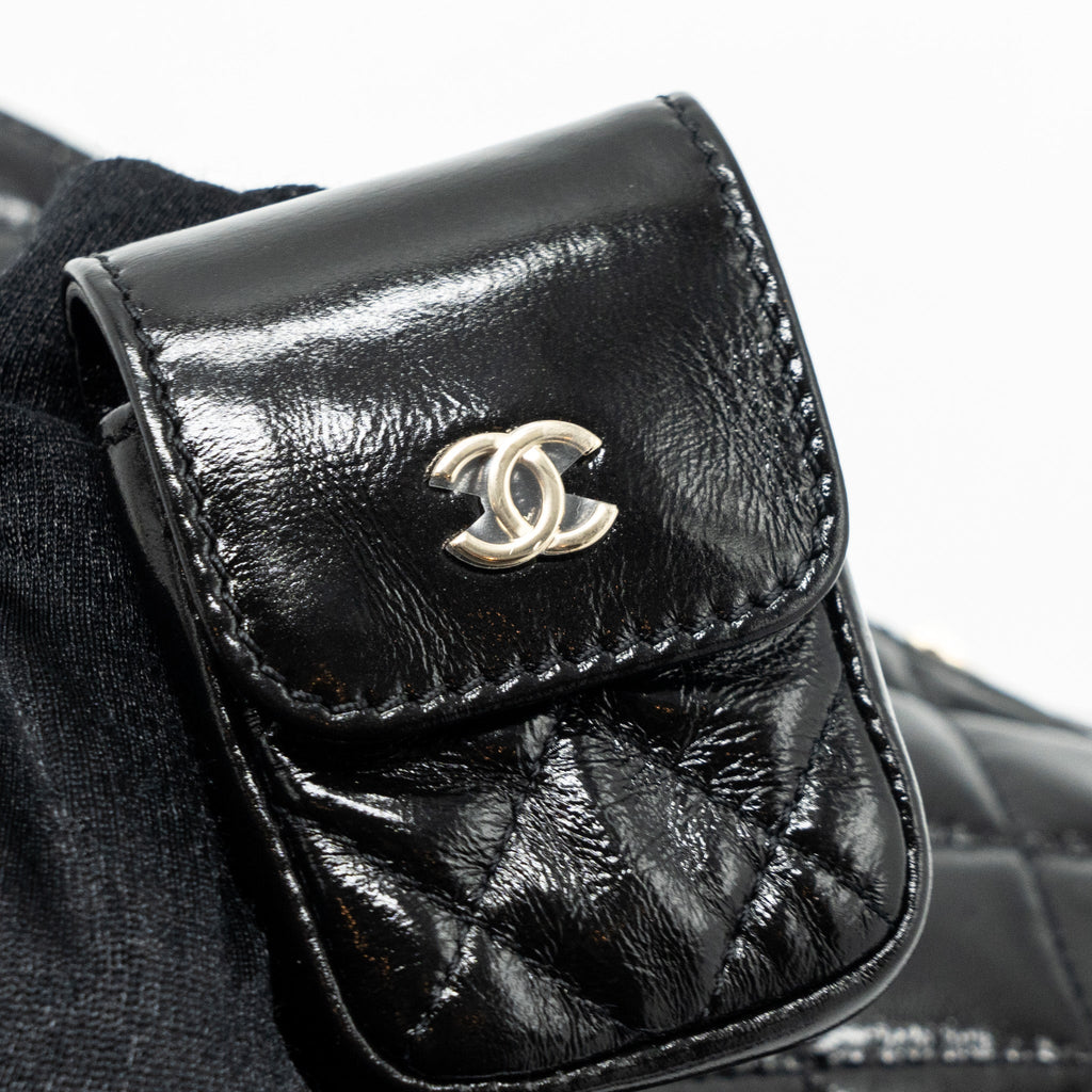 Chanel 22A Backpack Patent Black L (Microchip)